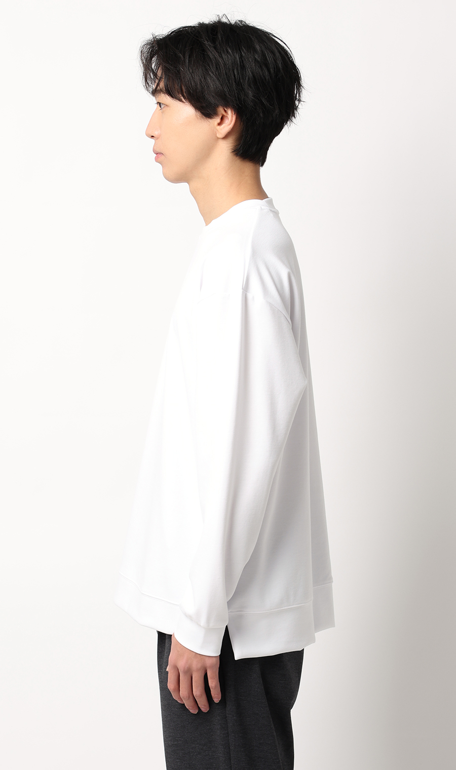 ゼロプレッシャーポンチクルーネックＴシャツ【長袖】 ホワイト S