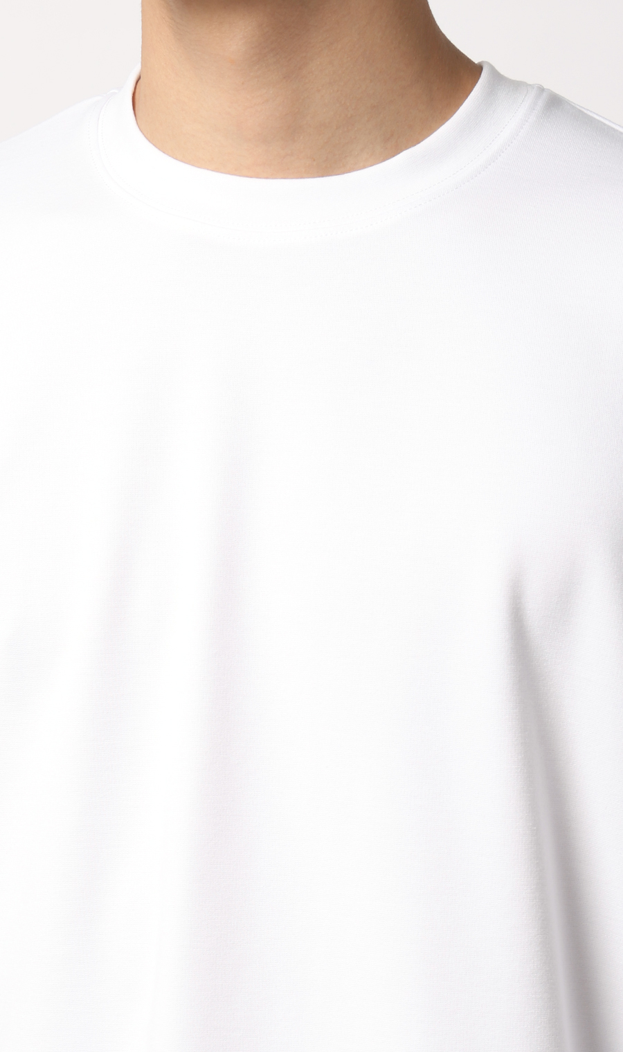 ゼロプレッシャーポンチクルーネックＴシャツ【長袖】 ホワイト S