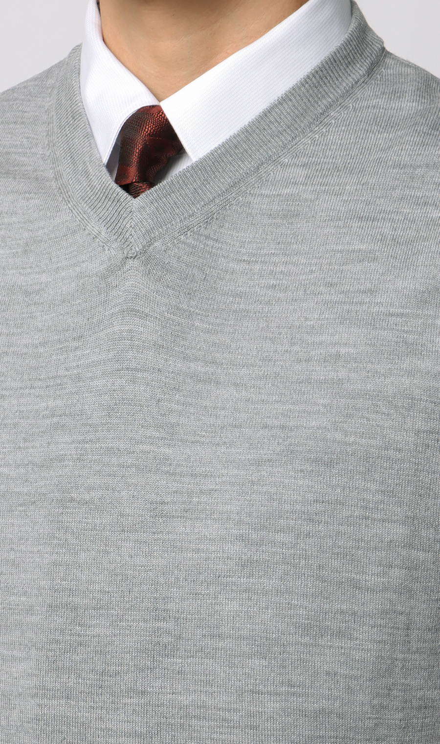 Vネックニットベスト【毛玉CLEAR】【#すごセーター】 ライトグレー S