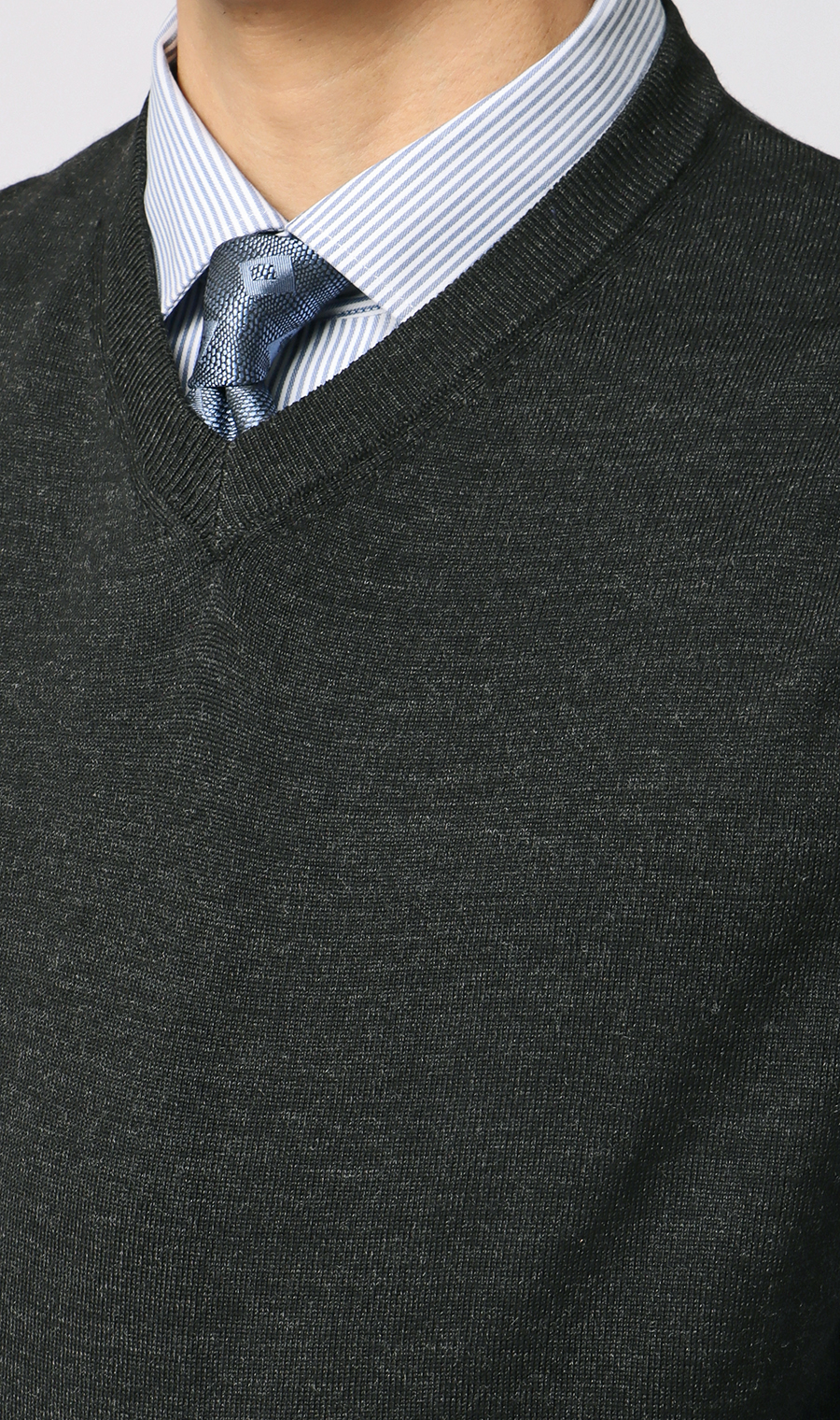 Vネックニットベスト【毛玉CLEAR】【＃すごセーター】 チャコール S