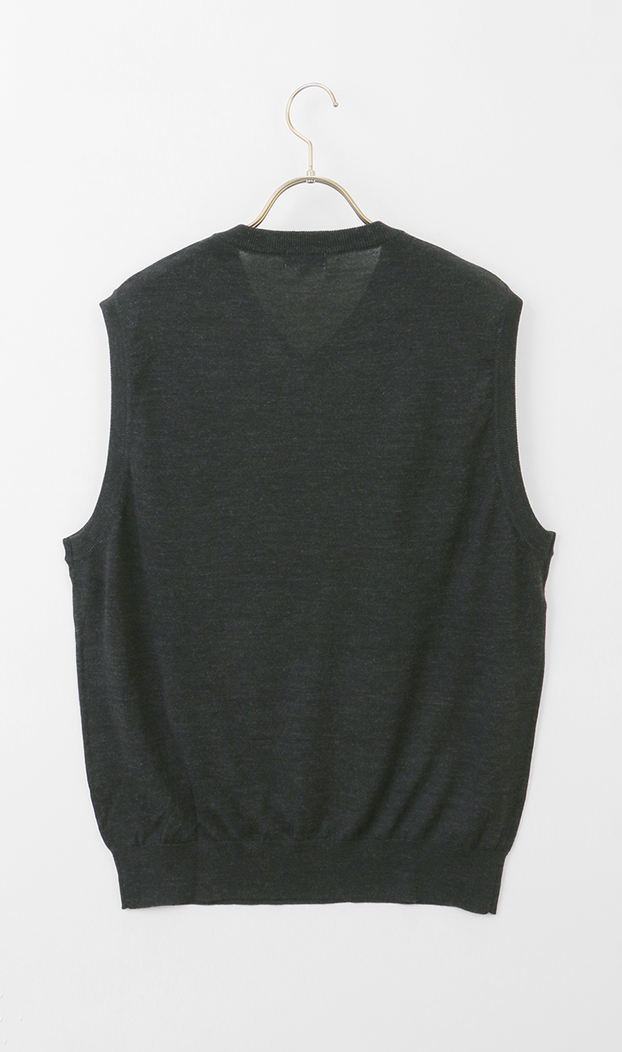 Vネックニットベスト【毛玉CLEAR】【＃すごセーター】 チャコール S