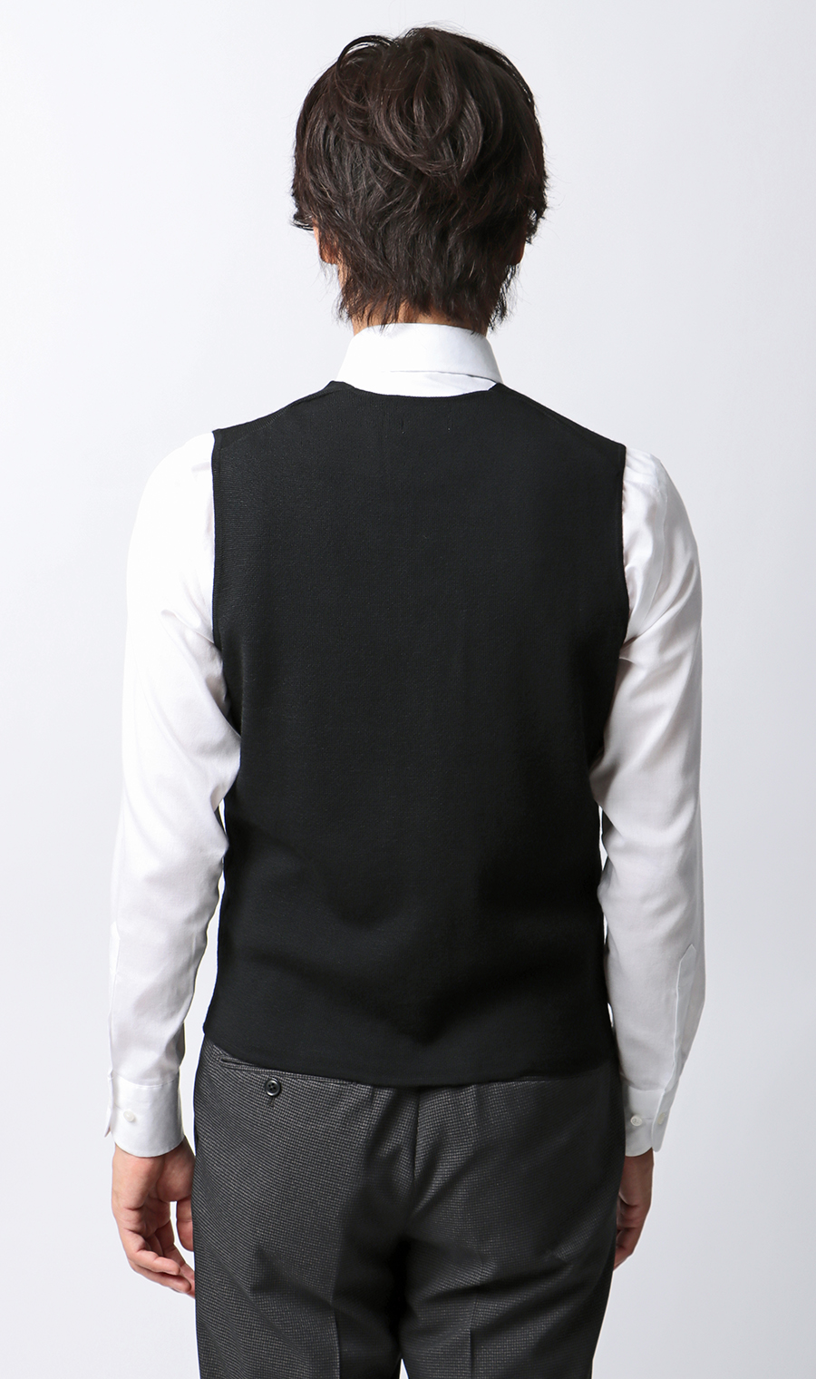 前開きニットジレ【毛玉CLEAR】【＃すごセーター】 ブラック S