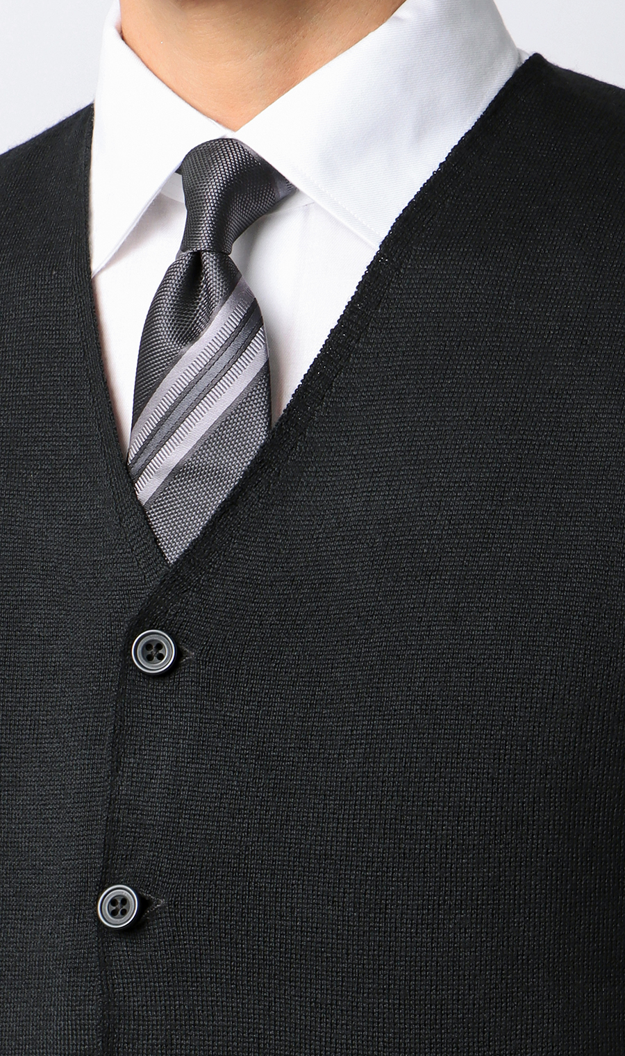 前開きニットジレ【毛玉CLEAR】【＃すごセーター】 ブラック S