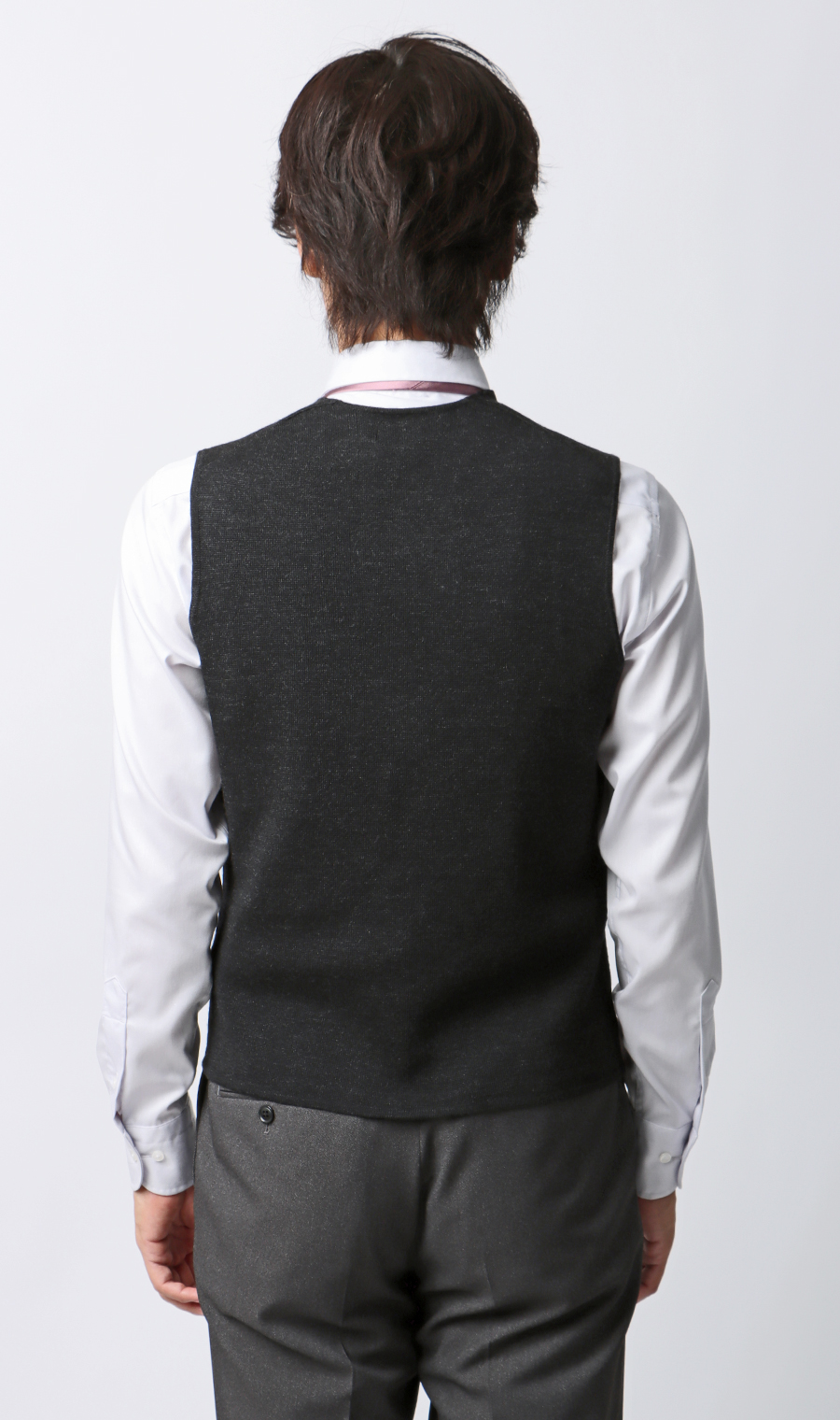 前開きニットジレ【毛玉CLEAR】【＃すごセーター】 チャコール S