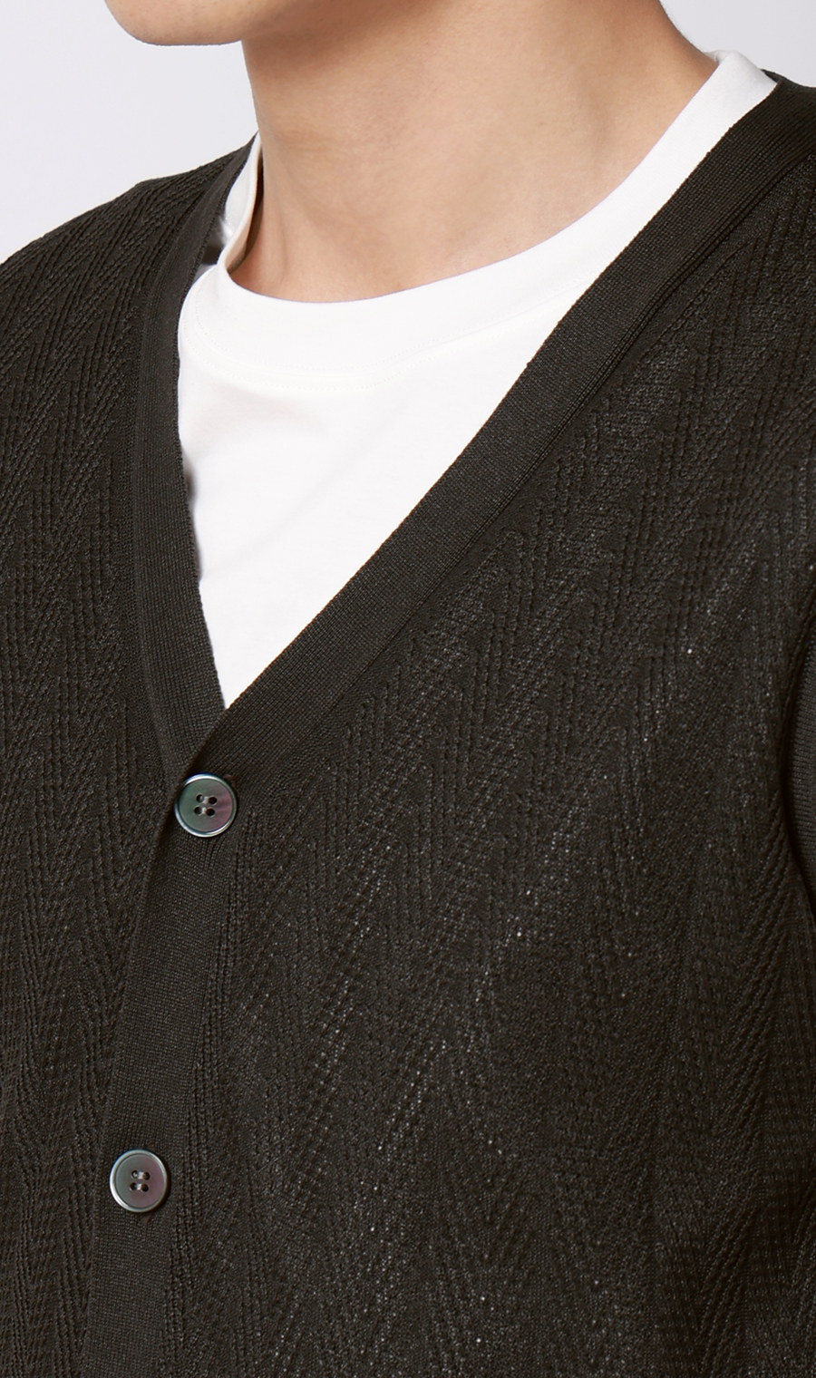 ニットジレ【ヘリンボーン】 ブラック M