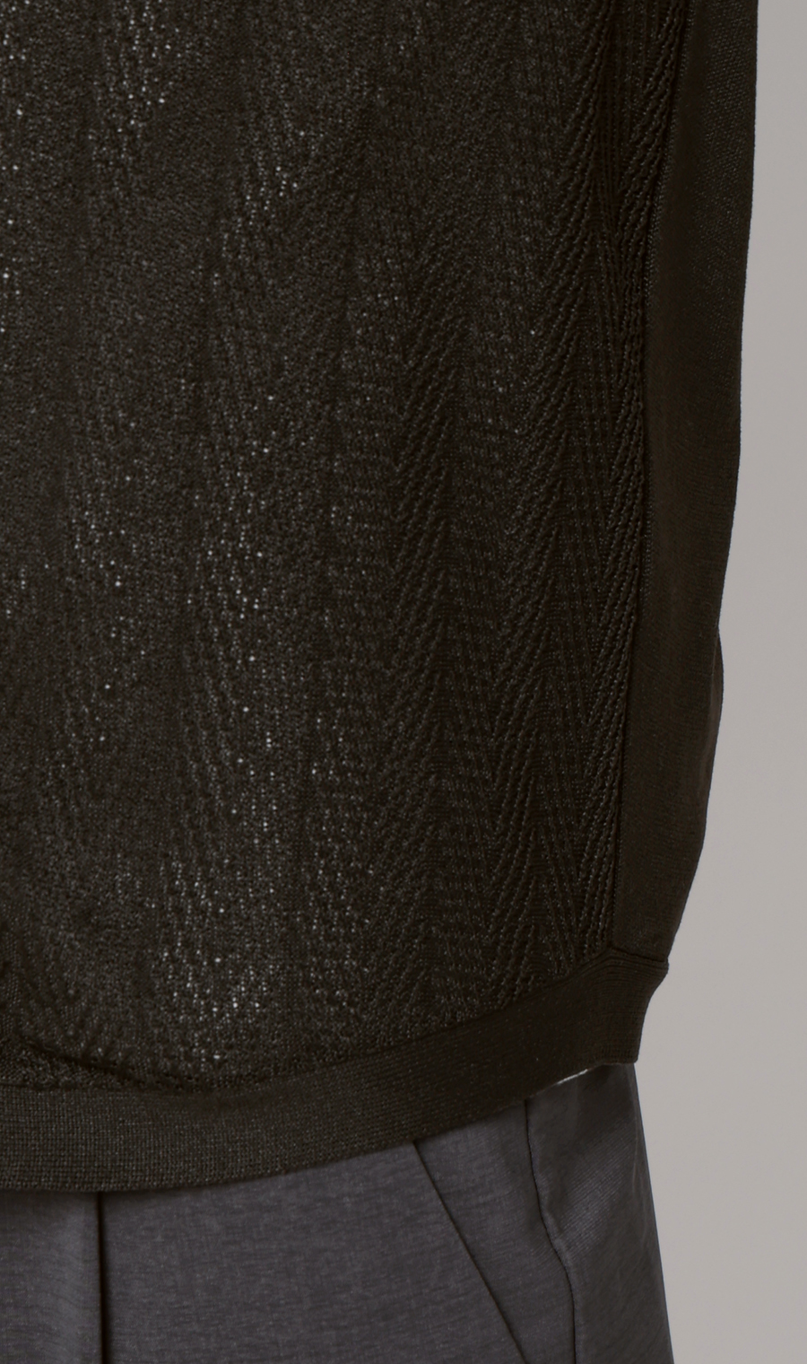 ニットジレ【ヘリンボーン】 ブラック M