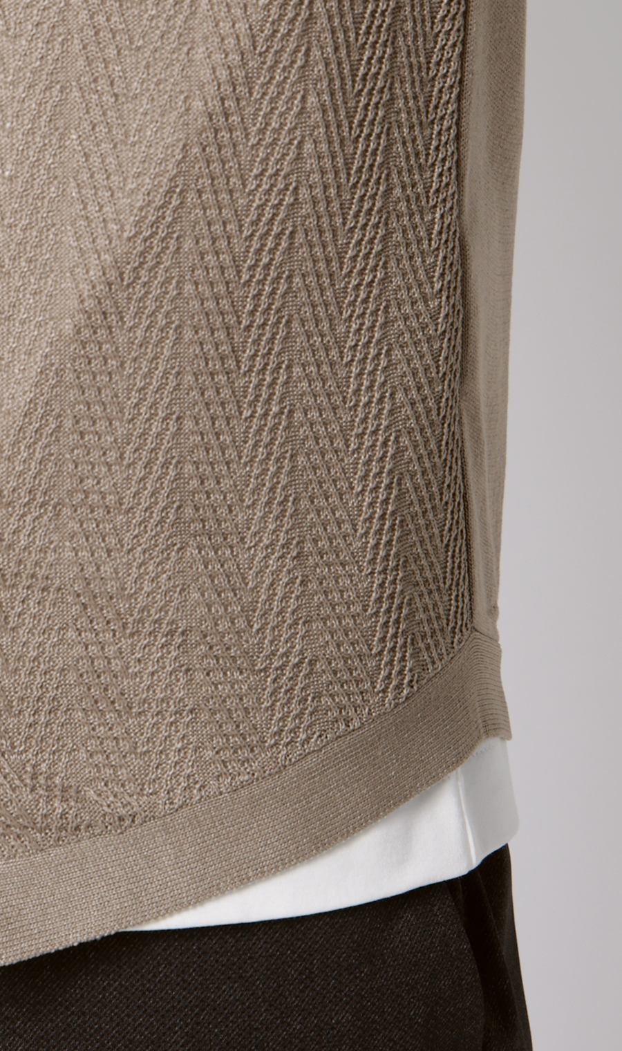 ニットジレ【ヘリンボーン】 ベージュ M