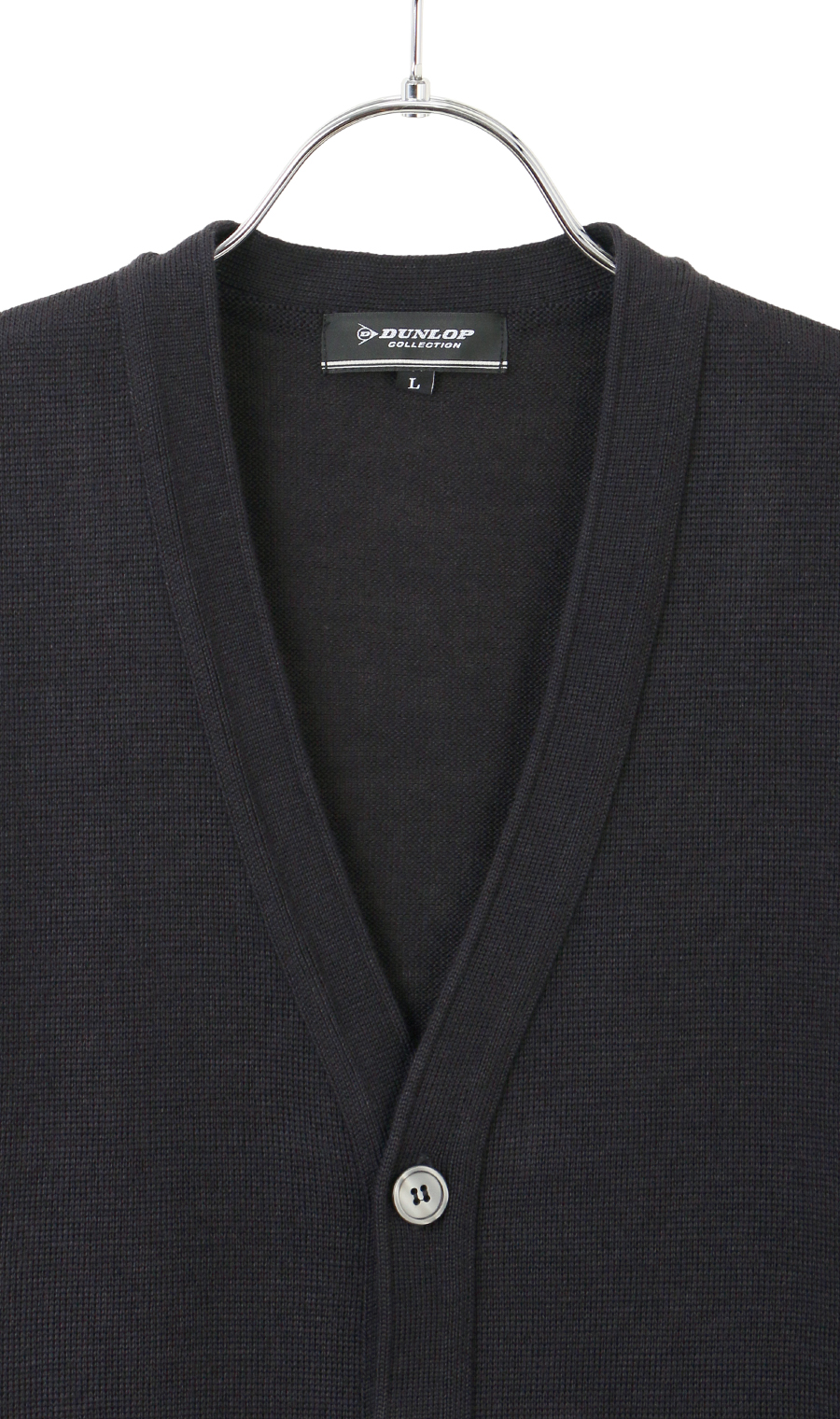 Wジャガード前開きベスト【日本製】 ネイビー M