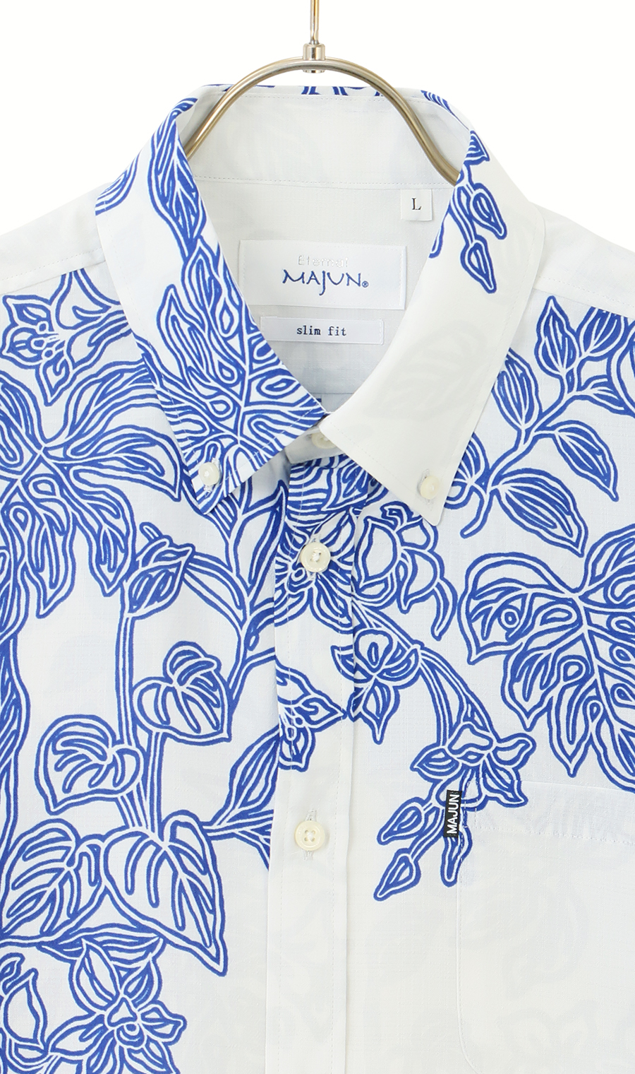 かりゆしウェア【MAJUN】【ネオンカーリー】【WEB限定】 ホワイト M