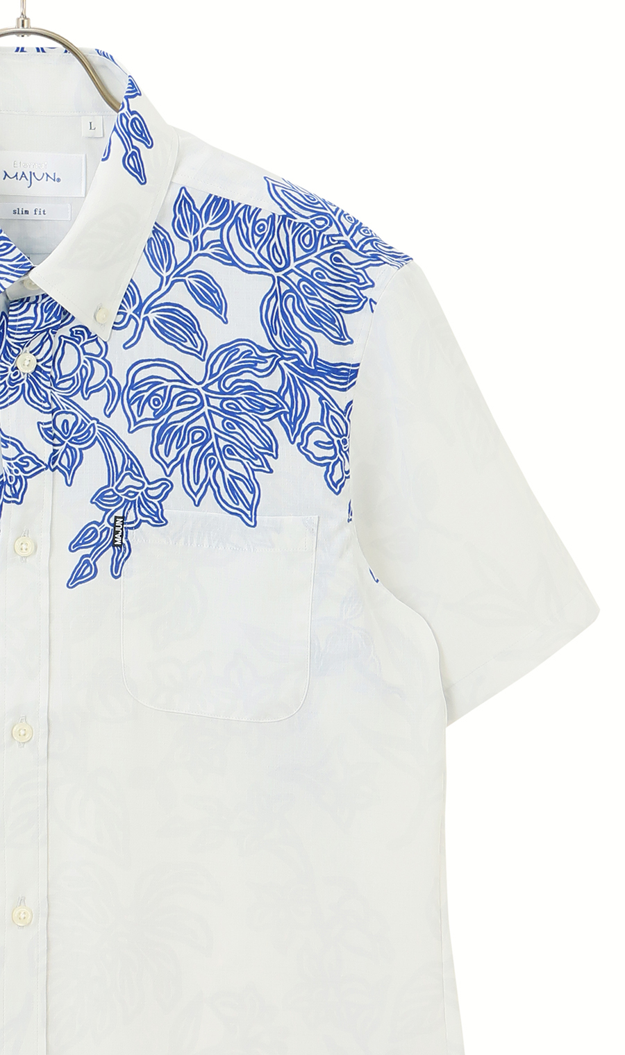 かりゆしウェア【MAJUN】【ネオンカーリー】【WEB限定】 ホワイト M