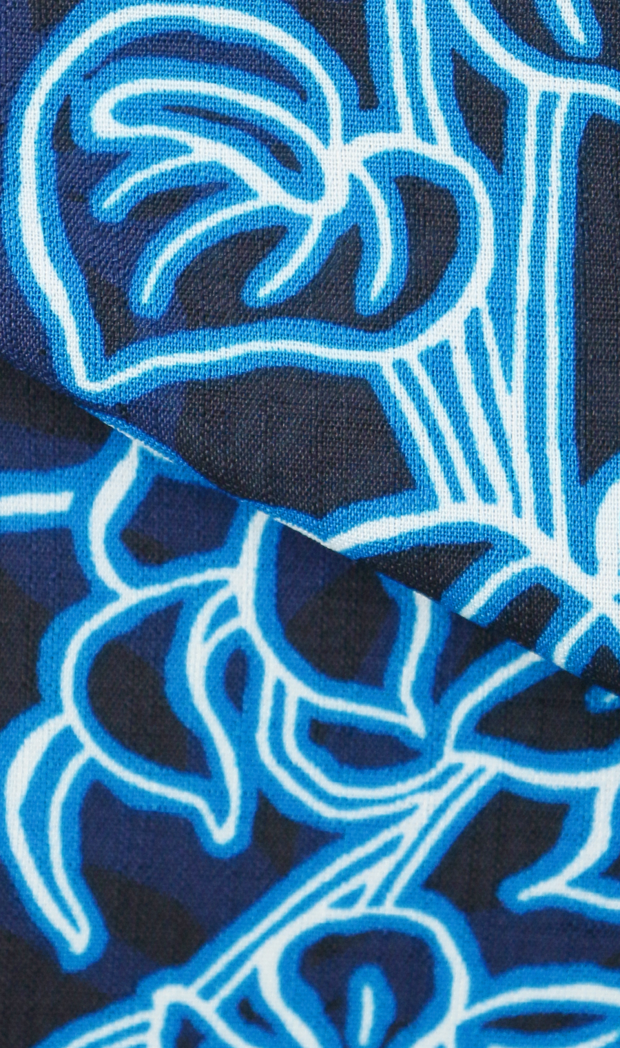 かりゆしウェア【MAJUN】【ネオンカーリー】【WEB限定】 ネイビー M