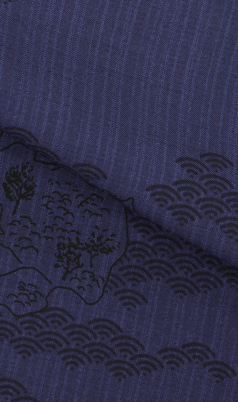 かりゆしウェア【MAJUN】【琉球列島絵図】【WEB限定】 ネイビー系 S