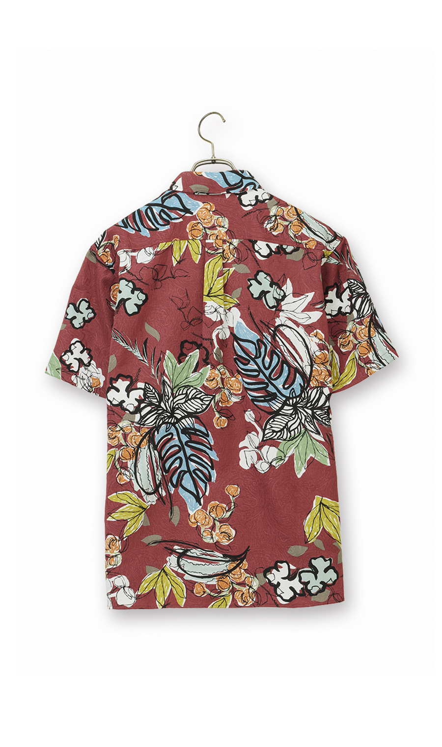 かりゆしウェア【MAJUN】【サマータイム】【WEB限定】 ワイン M