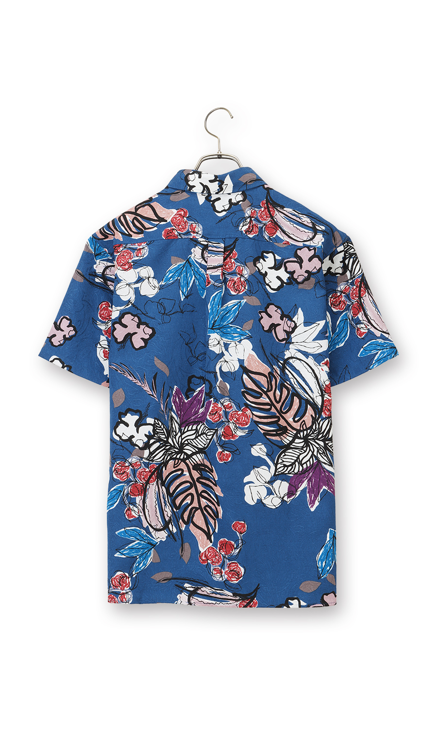 かりゆしウェア【MAJUN】【サマータイム】【WEB限定】 ネイビー S