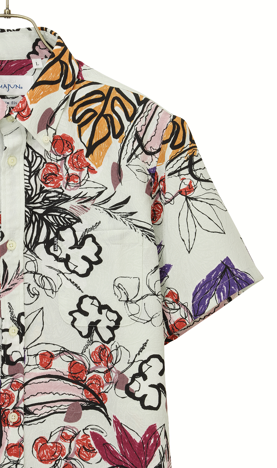 かりゆしウェア【MAJUN】【サマータイム】【WEB限定】 ホワイト 4L