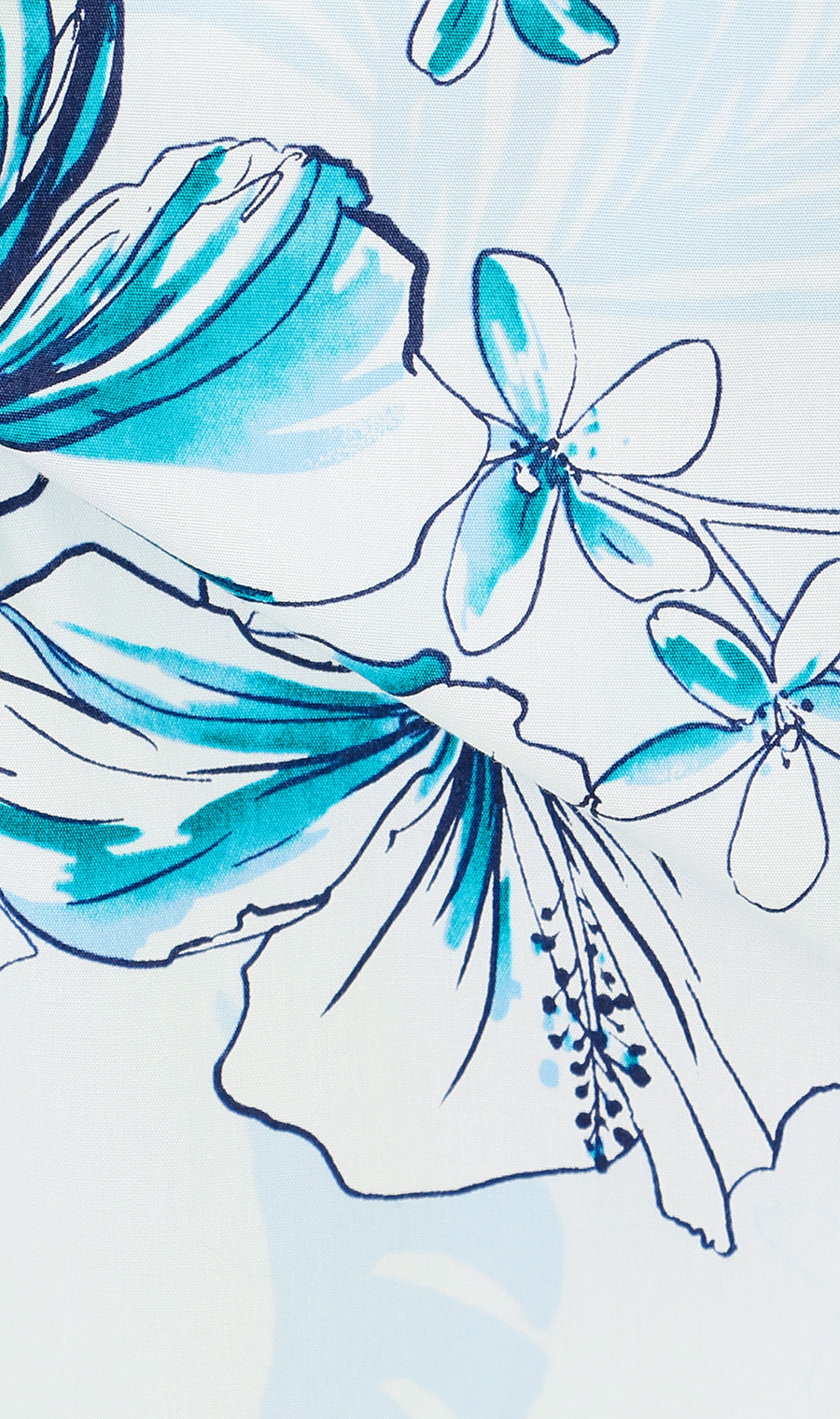 かりゆしウェア【MAJUN】【クリスタリアハイビ】【WEB限定】 ブルー S