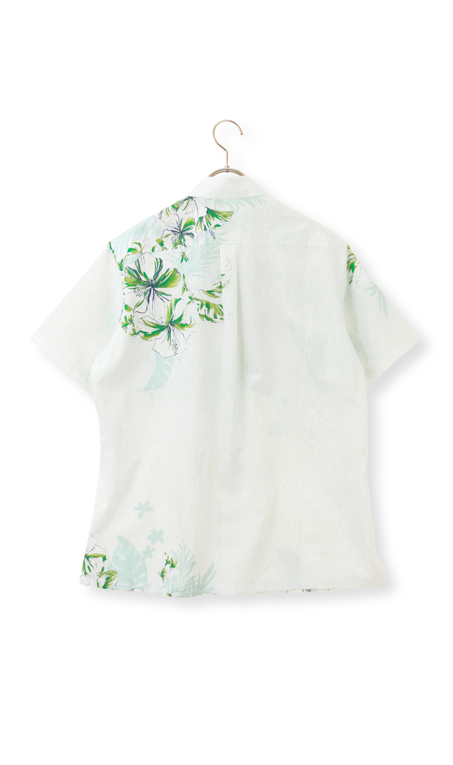 かりゆしウェア【MAJUN】【クリスタリアハイビ】【WEB限定】 グリーン S