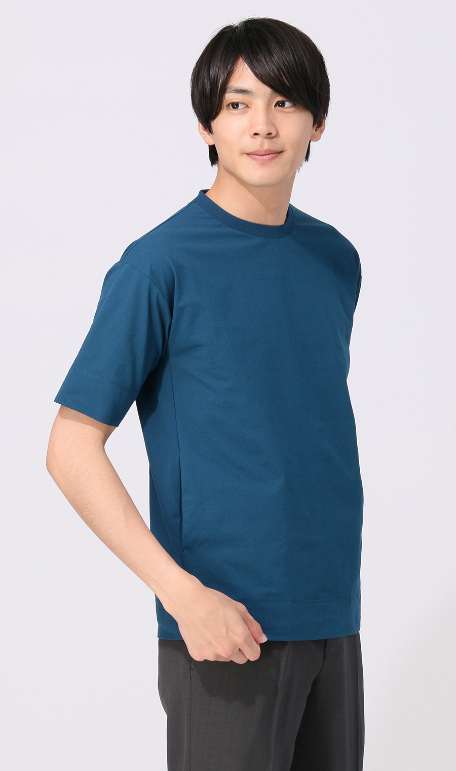 【訳アリ商品】ポケット付きTシャツ【すごシャツ】【COOL CONTACT】 ブルー M