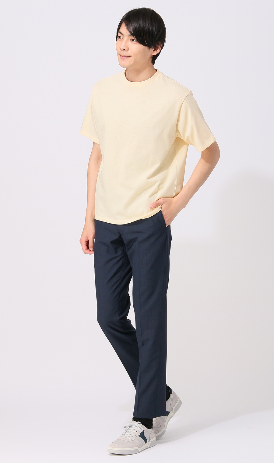 【訳アリ商品】クルーネックTシャツ【半袖】【CONTROLα】 クリーム S