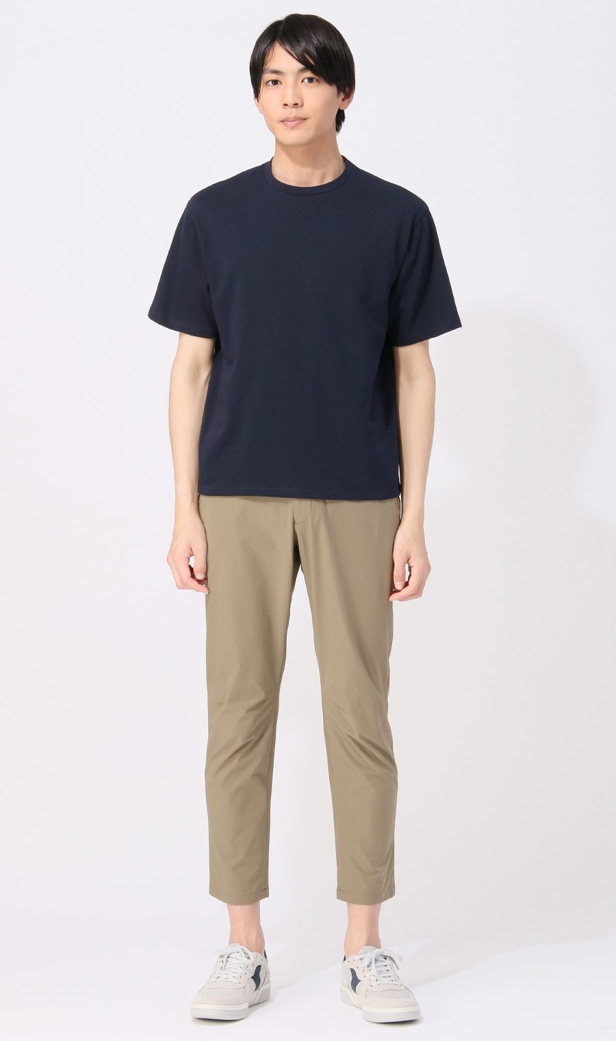 【訳アリ商品】クルーネックTシャツ【半袖】【CONTROLα】 ネイビー L