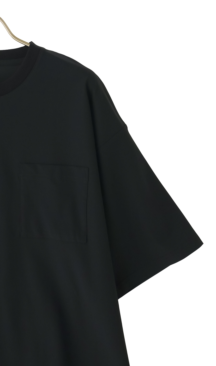 【男女兼用】こおリッチドローコード付きＴシャツ【超接触冷感】【セットアップ着用可】 ブラック S