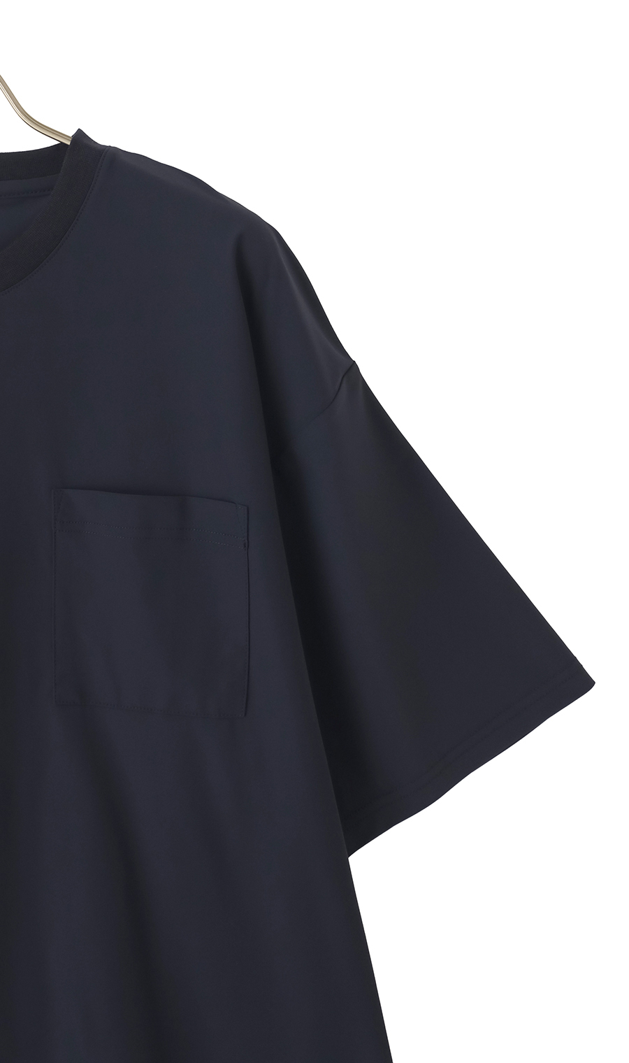 【男女兼用】こおリッチドローコード付きＴシャツ【超接触冷感】【セットアップ着用可】 ネイビー S