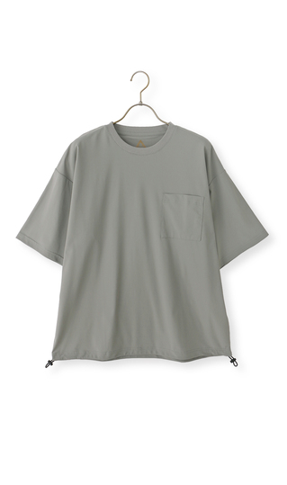 【男女兼用】こおリッチドローコード付きＴシャツ【超接触冷感】【セットアップ着用可】