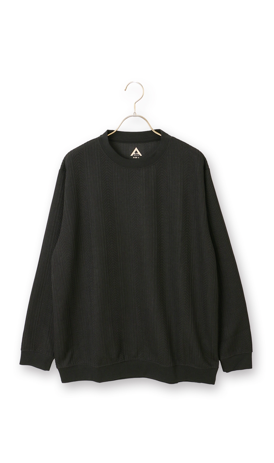 【男女兼用】らくリッチフクレジャガードロングＴシャツ ブラック S