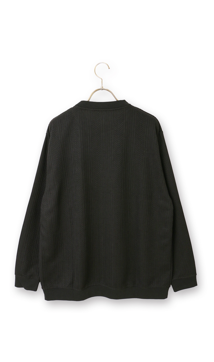 【男女兼用】らくリッチフクレジャガードロングＴシャツ ブラック S