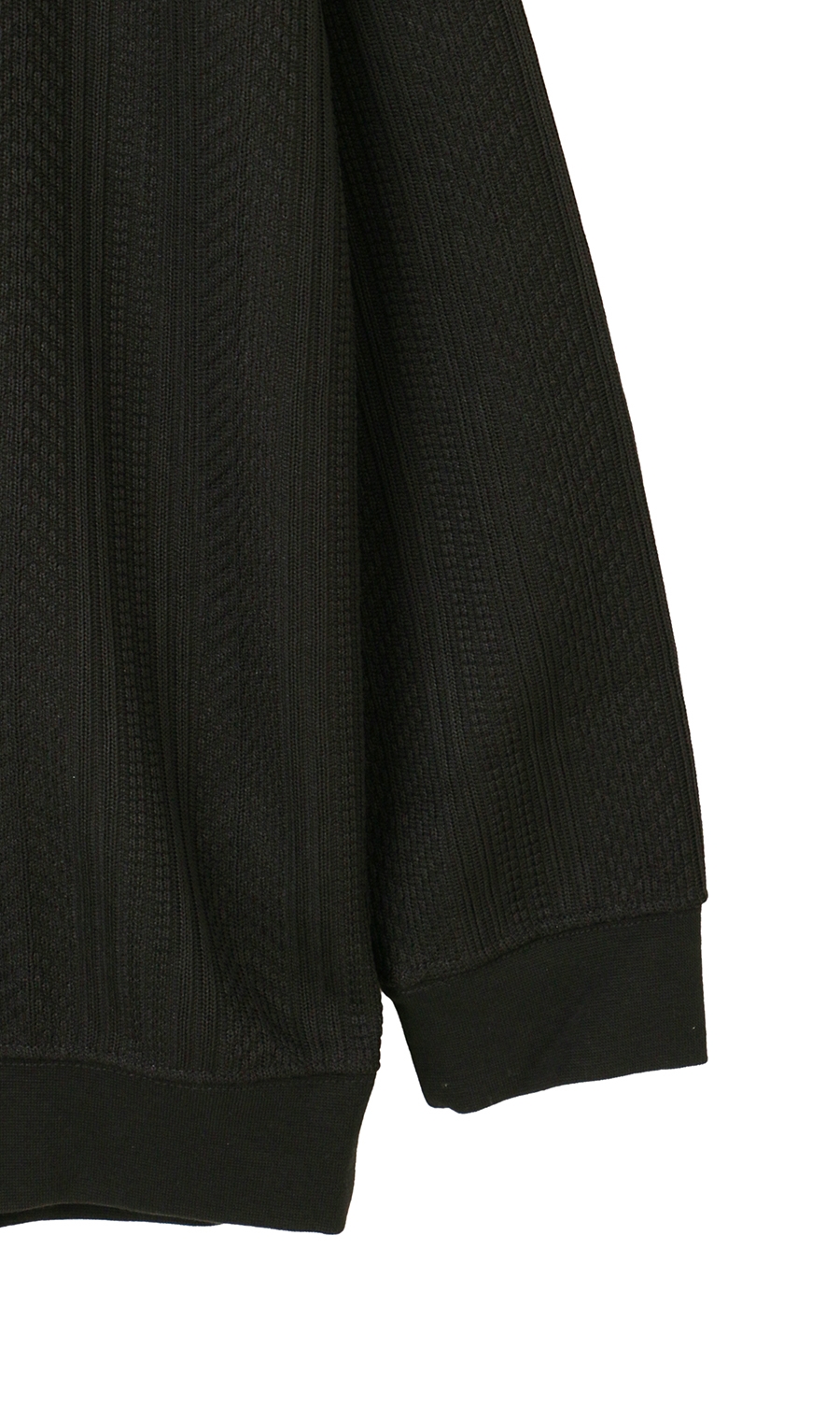 【男女兼用】らくリッチフクレジャガードロングＴシャツ ブラック S