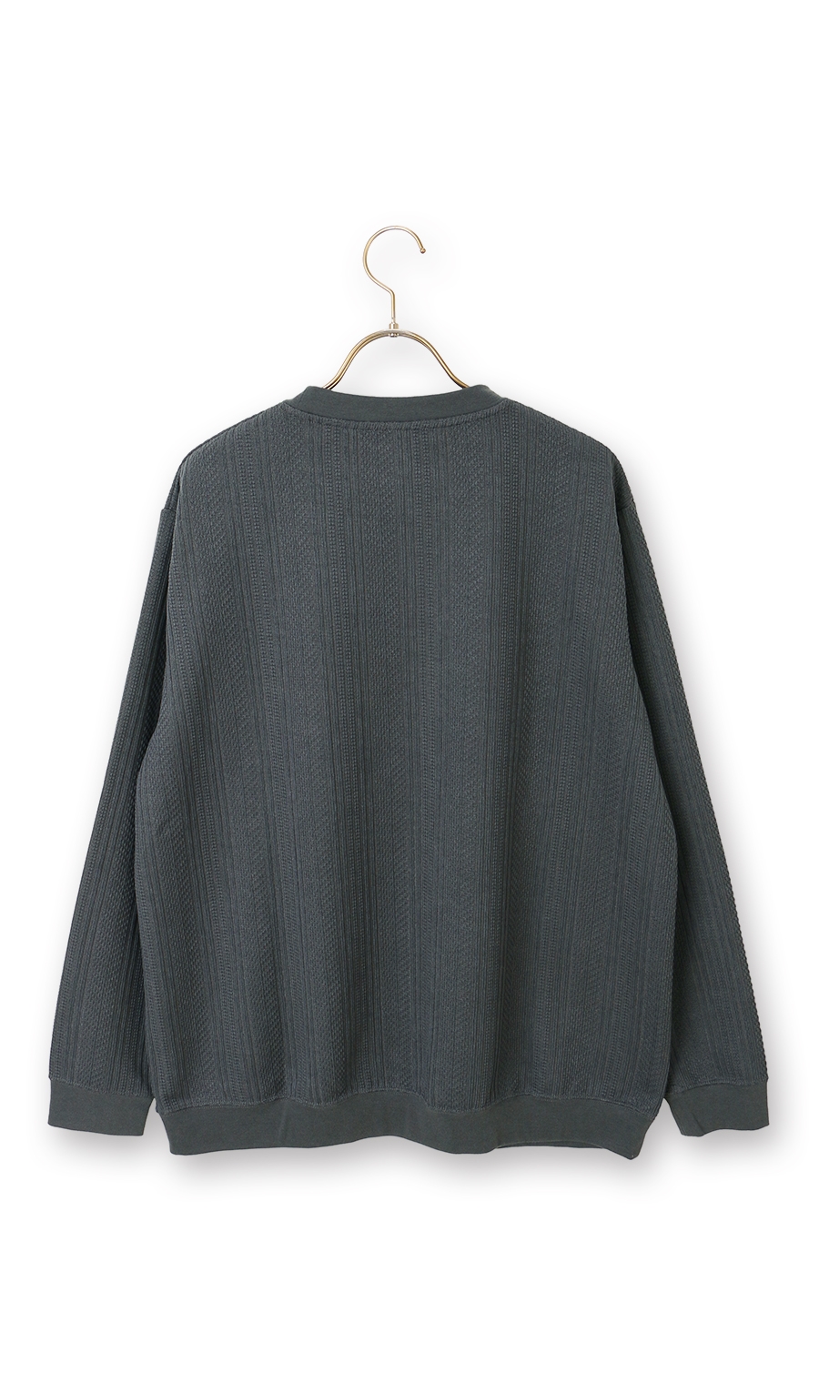 【男女兼用】らくリッチフクレジャガードロングＴシャツ グレー S