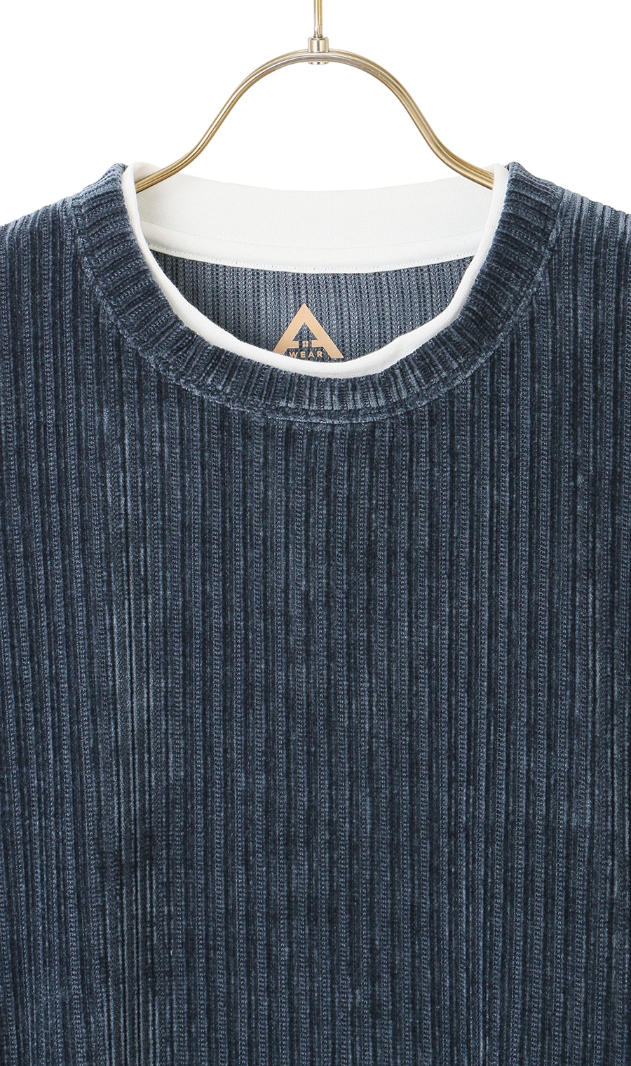 【男女兼用】らくリッチカットモールフェイクロングＴシャツ ネイビー S