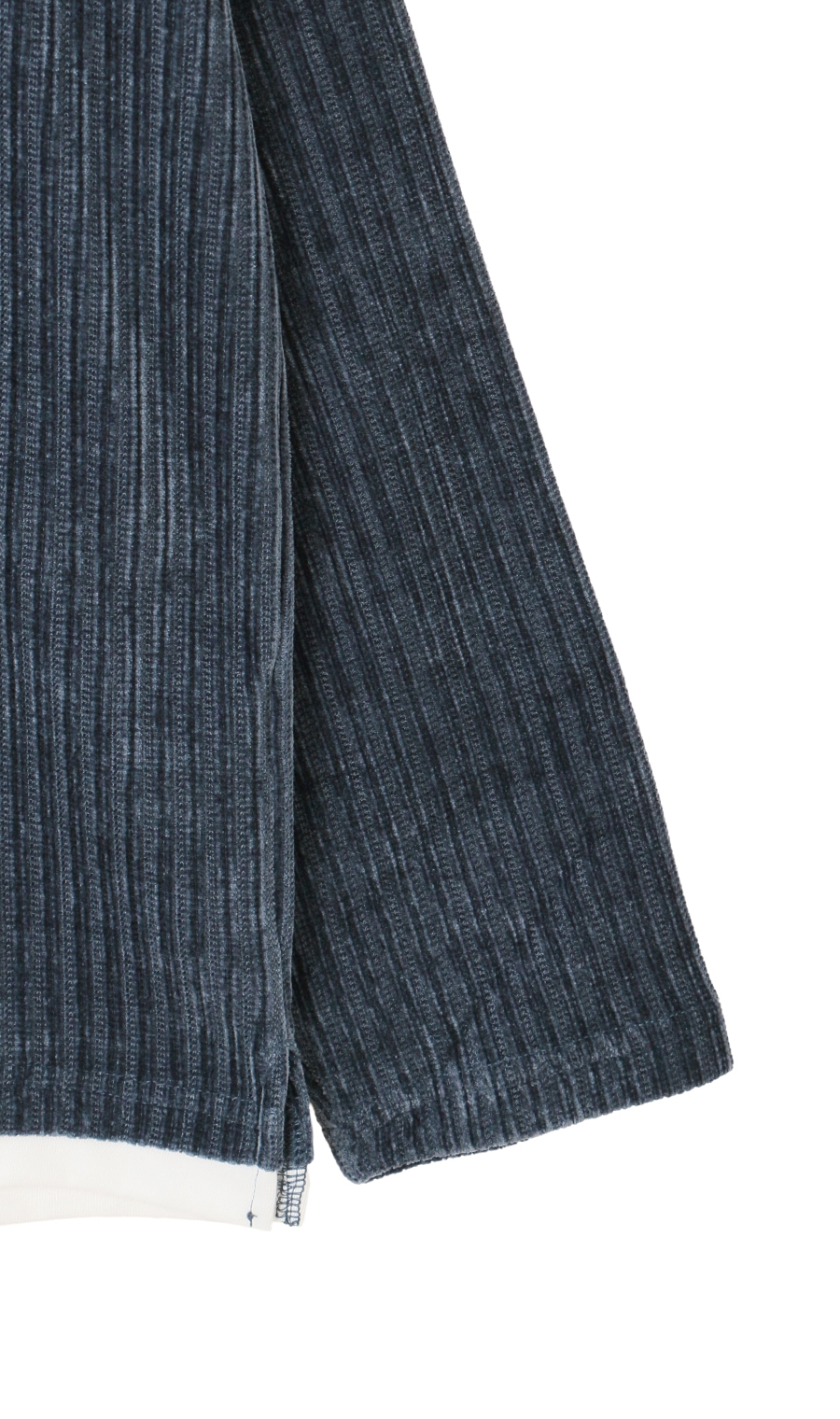 【男女兼用】らくリッチカットモールフェイクロングＴシャツ ネイビー S