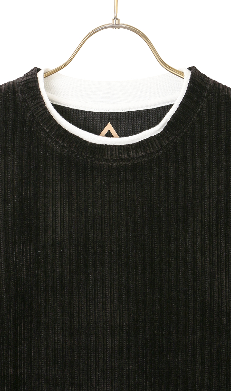 【男女兼用】らくリッチカットモールフェイクロングTシャツ ブラック M