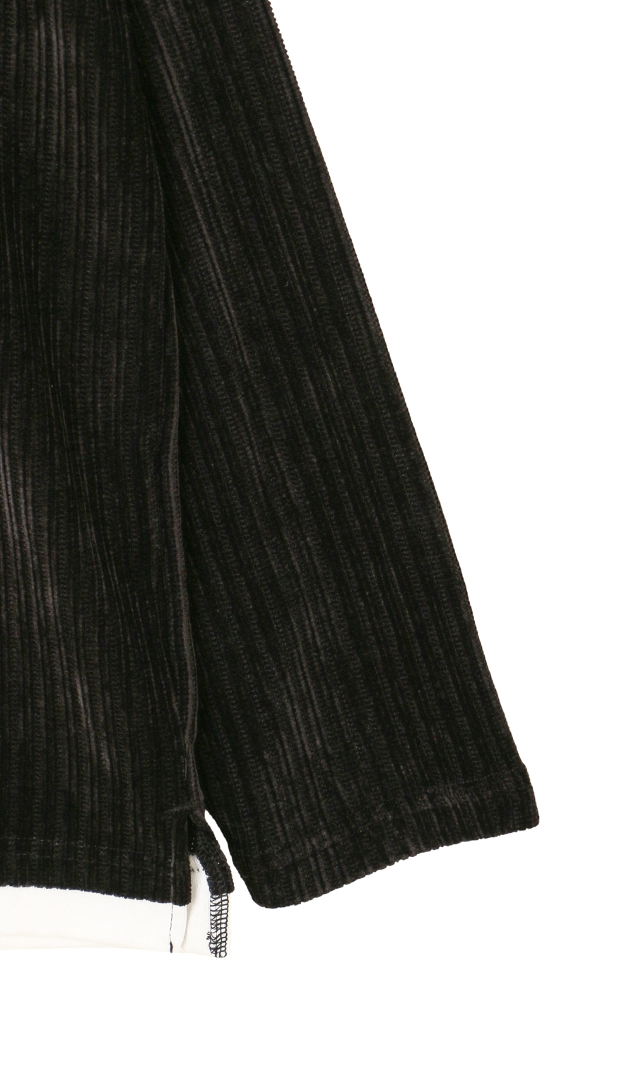 【男女兼用】らくリッチカットモールフェイクロングTシャツ ブラック M