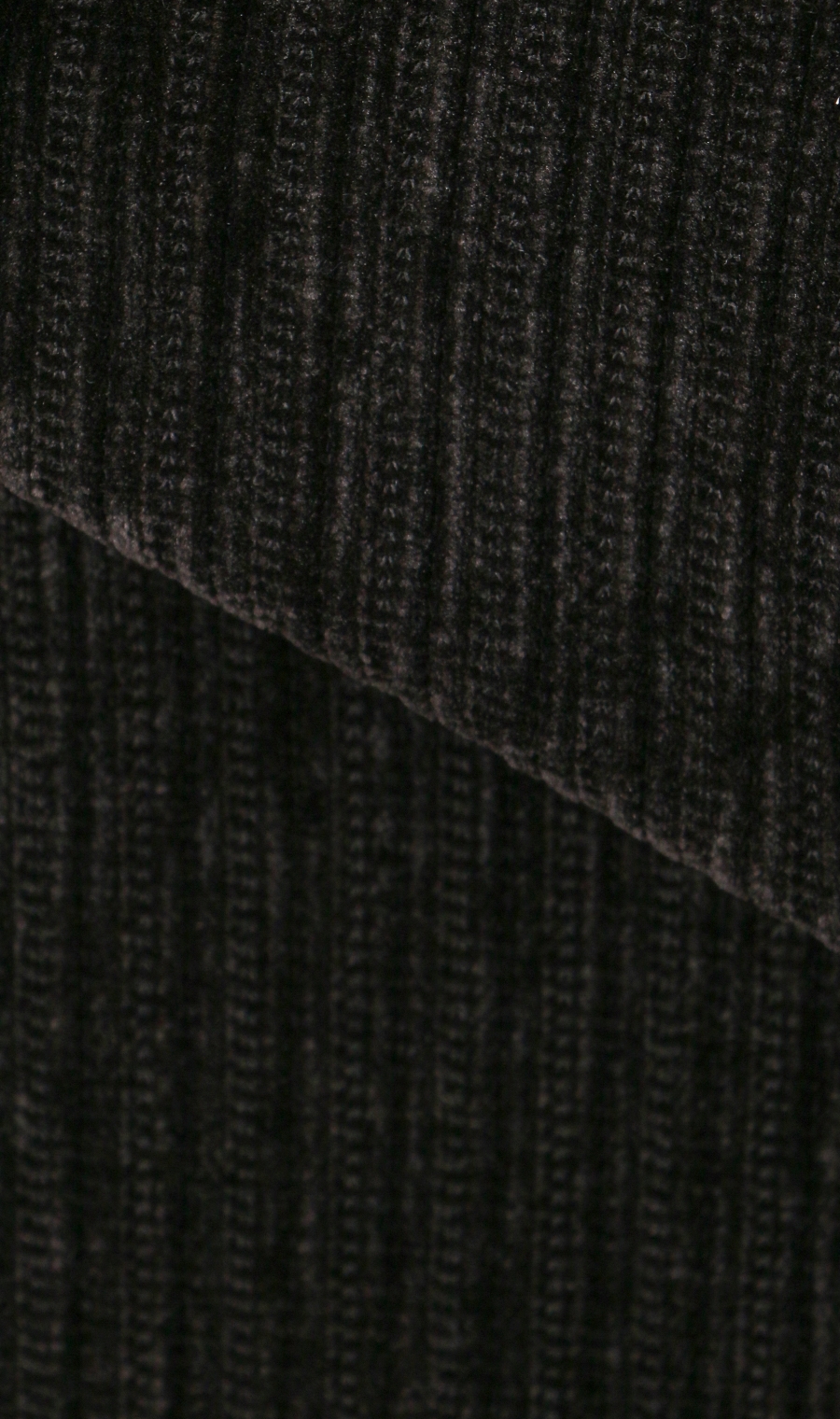 【男女兼用】らくリッチカットモールフェイクロングTシャツ ブラック M