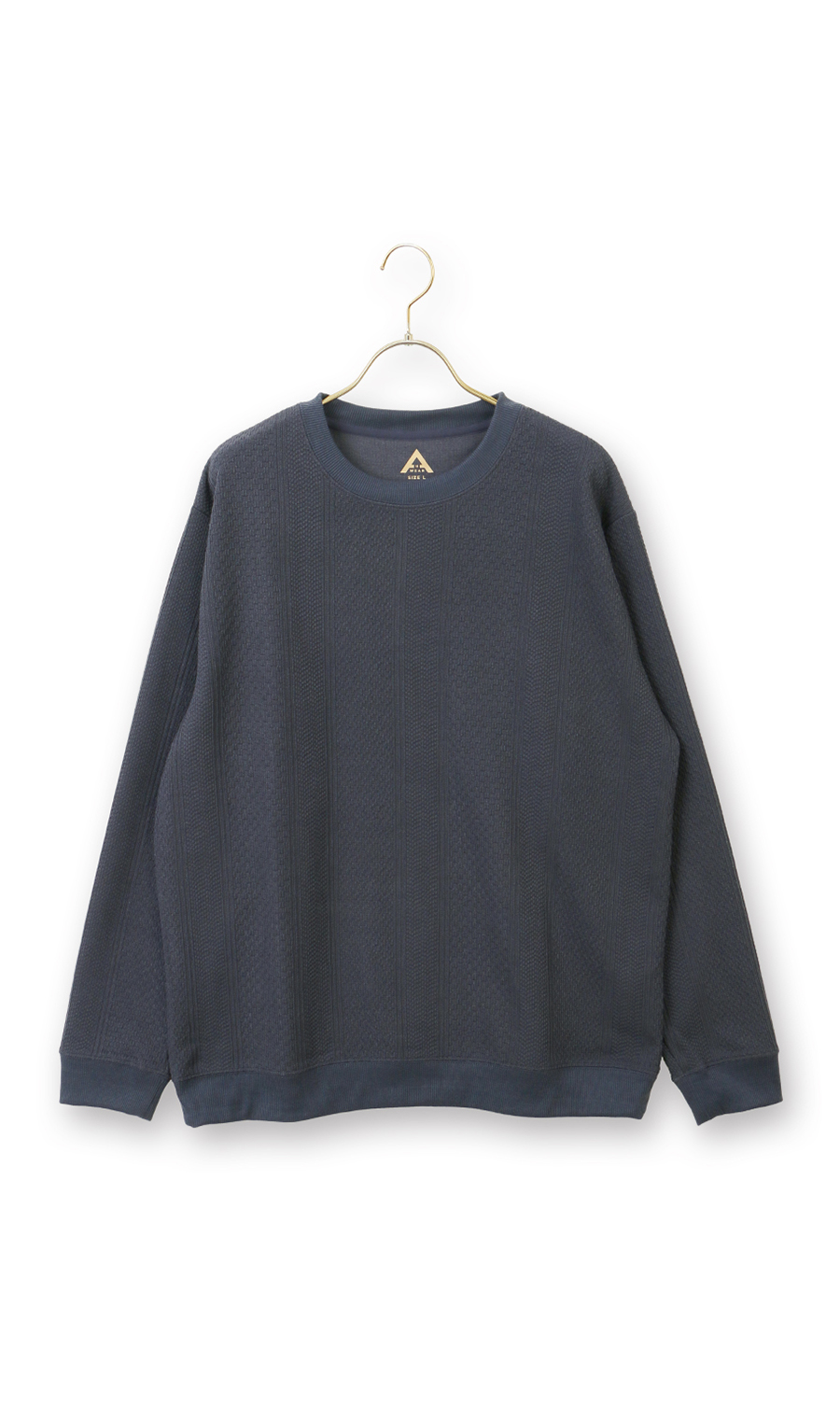 【男女兼用】らくリッチクルーネックロングＴシャツ ネイビー S