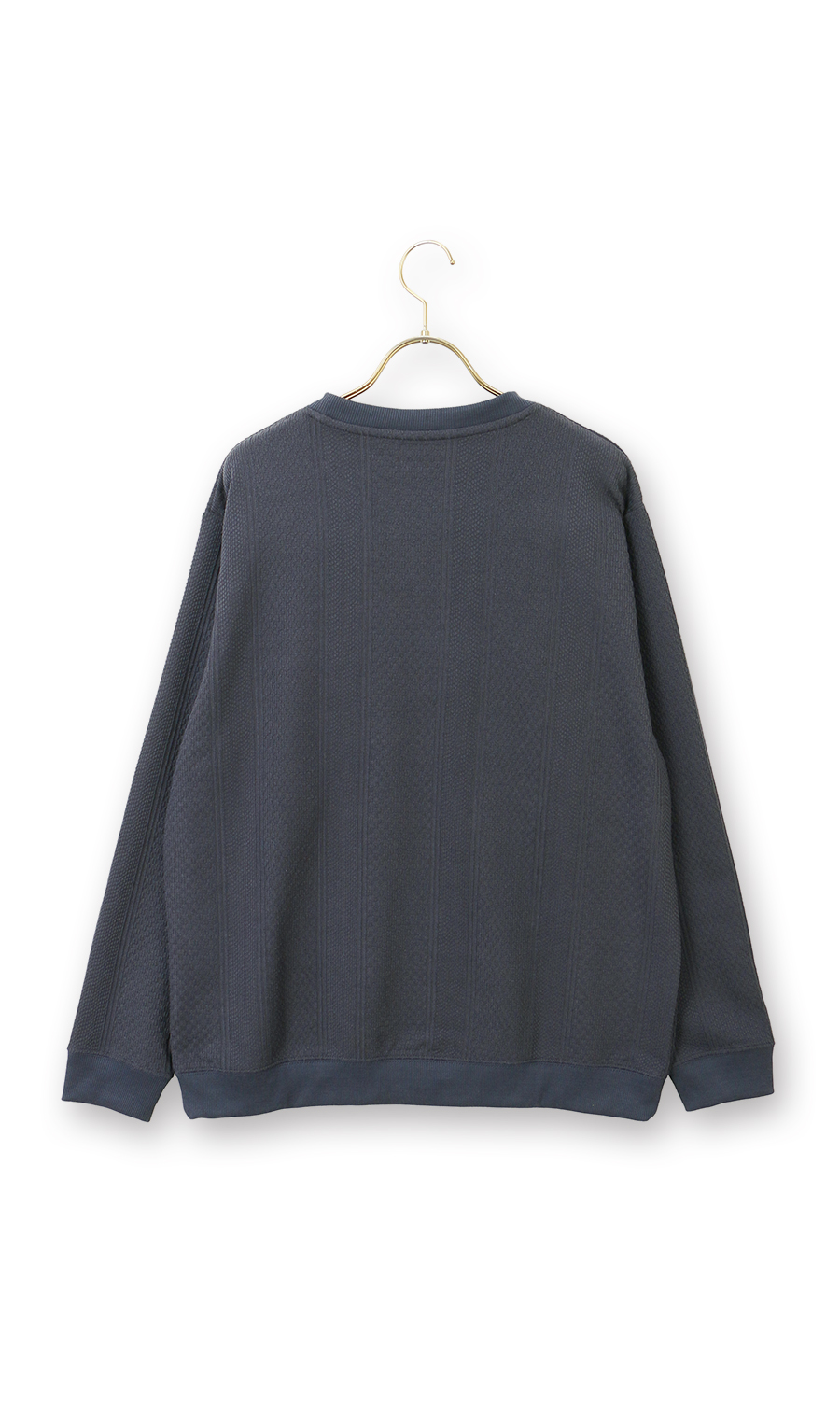 【男女兼用】らくリッチクルーネックロングＴシャツ ネイビー S