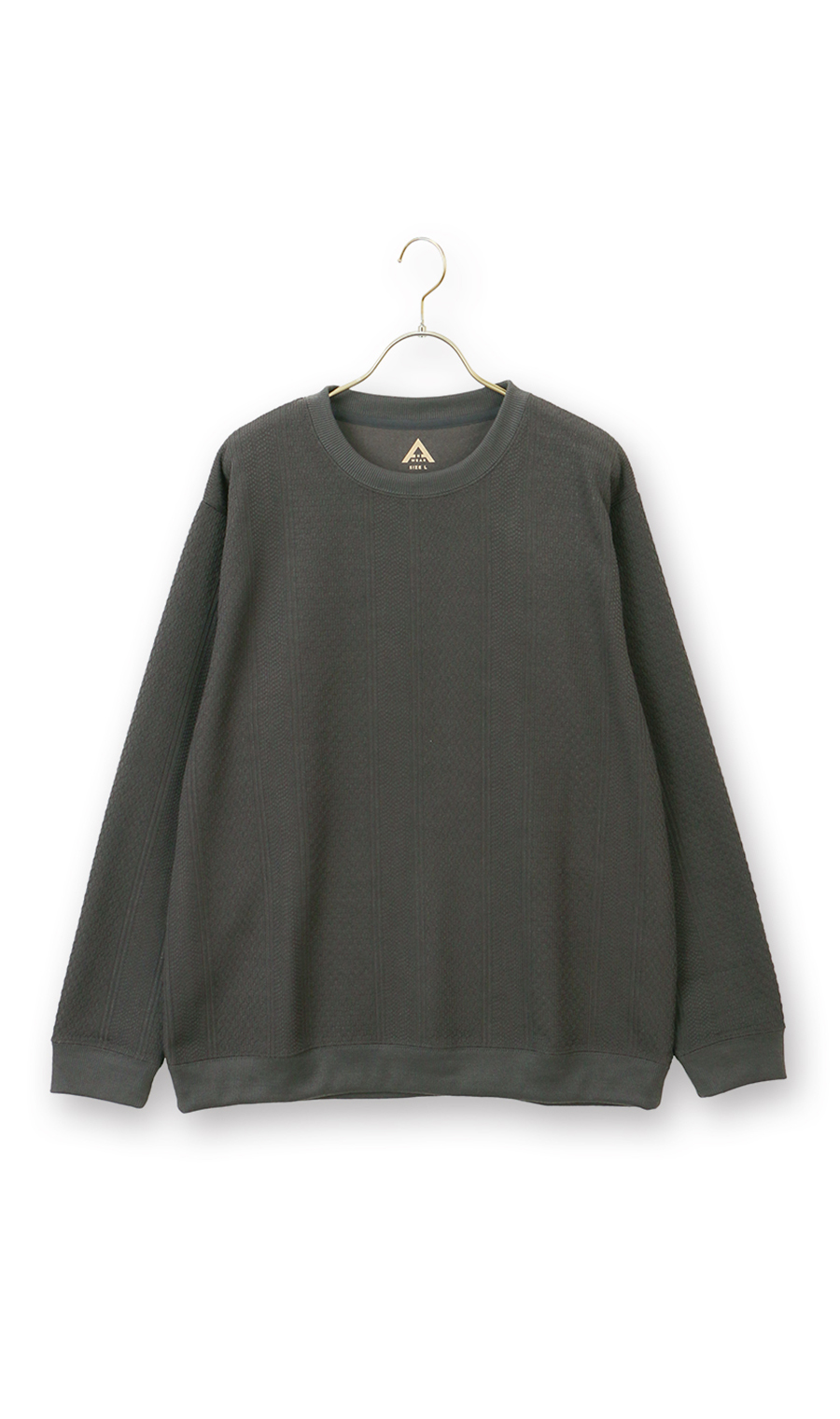 【男女兼用】らくリッチクルーネックロングＴシャツ チャコール S