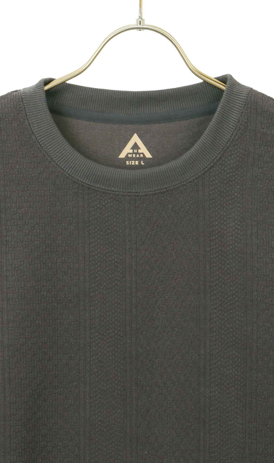 【男女兼用】らくリッチクルーネックロングＴシャツ チャコール S