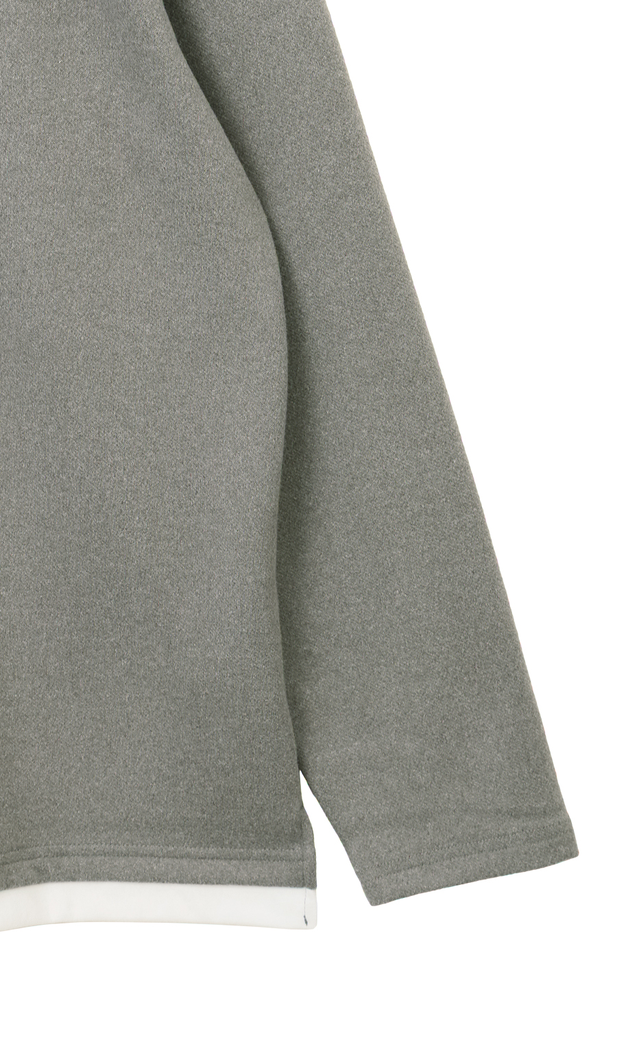 らくリッチカルゼ起毛フェイククルーネックTシャツ グレー S