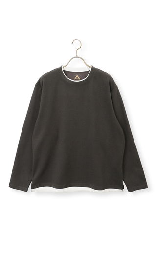 Easy Rich Calze Brushed Faux Crew Neck T-Shirt