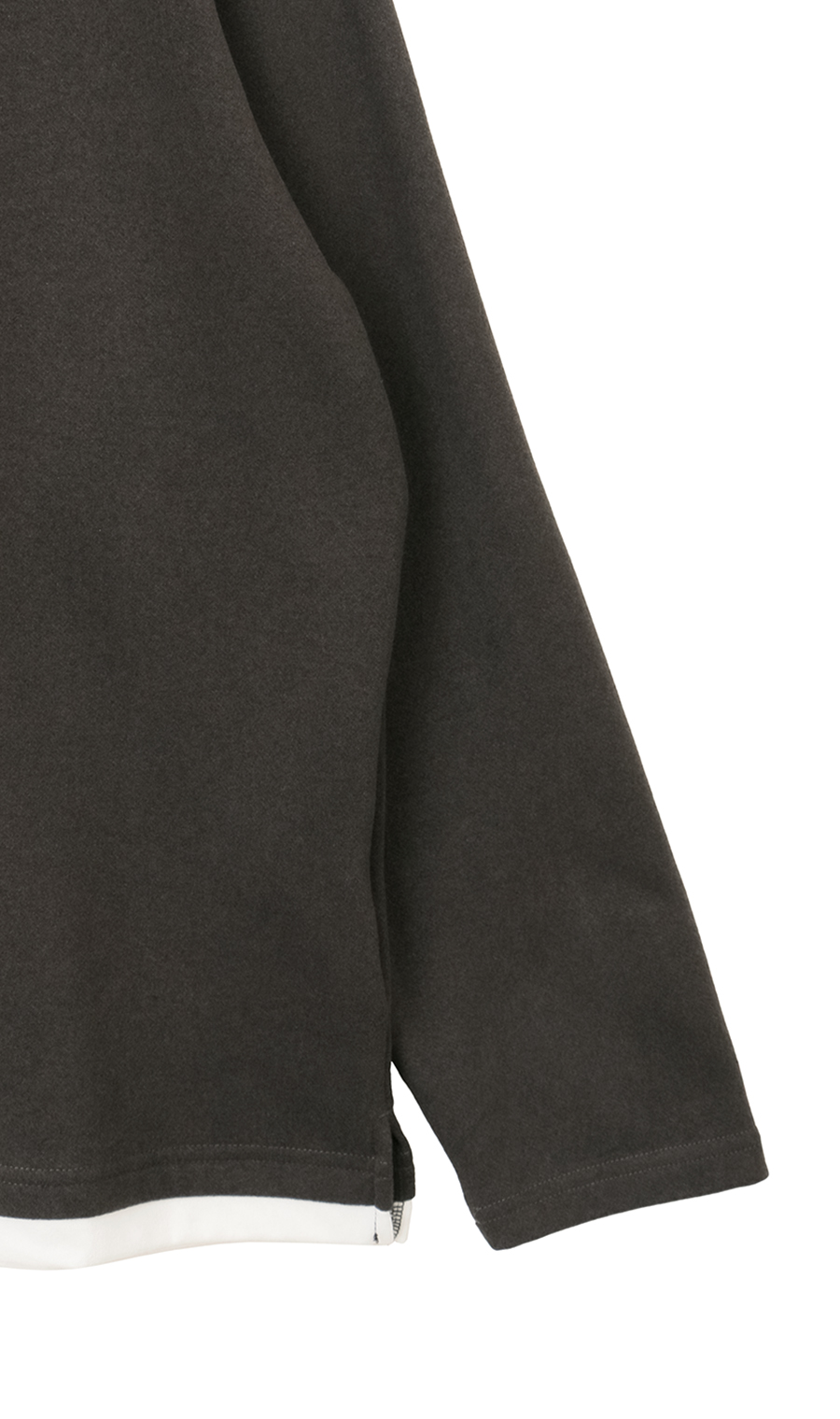 らくリッチカルゼ起毛フェイククルーネックTシャツ ブラウン S