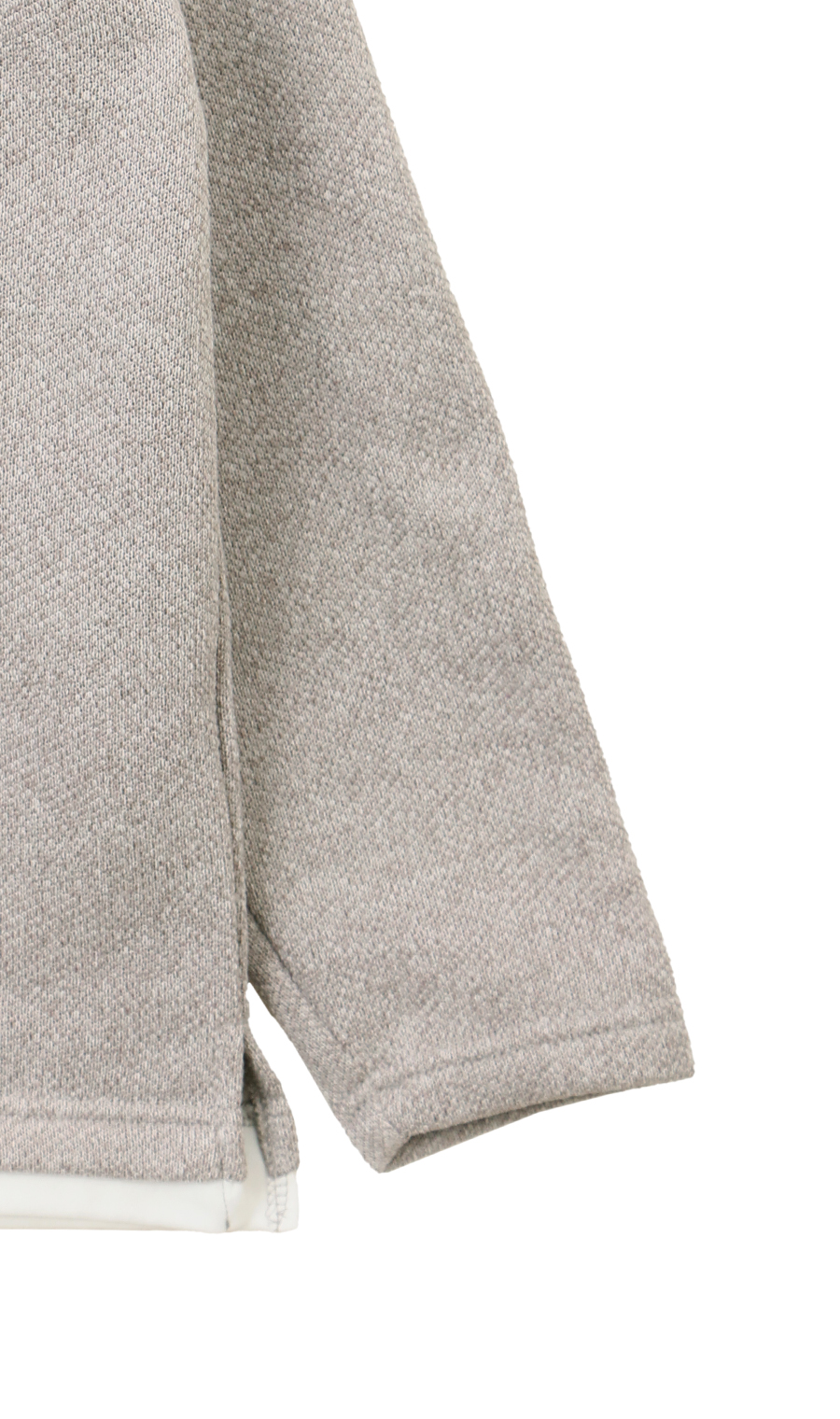 【男女兼用】らくリッチフェイククルーネックロングTシャツ ライトグレー S