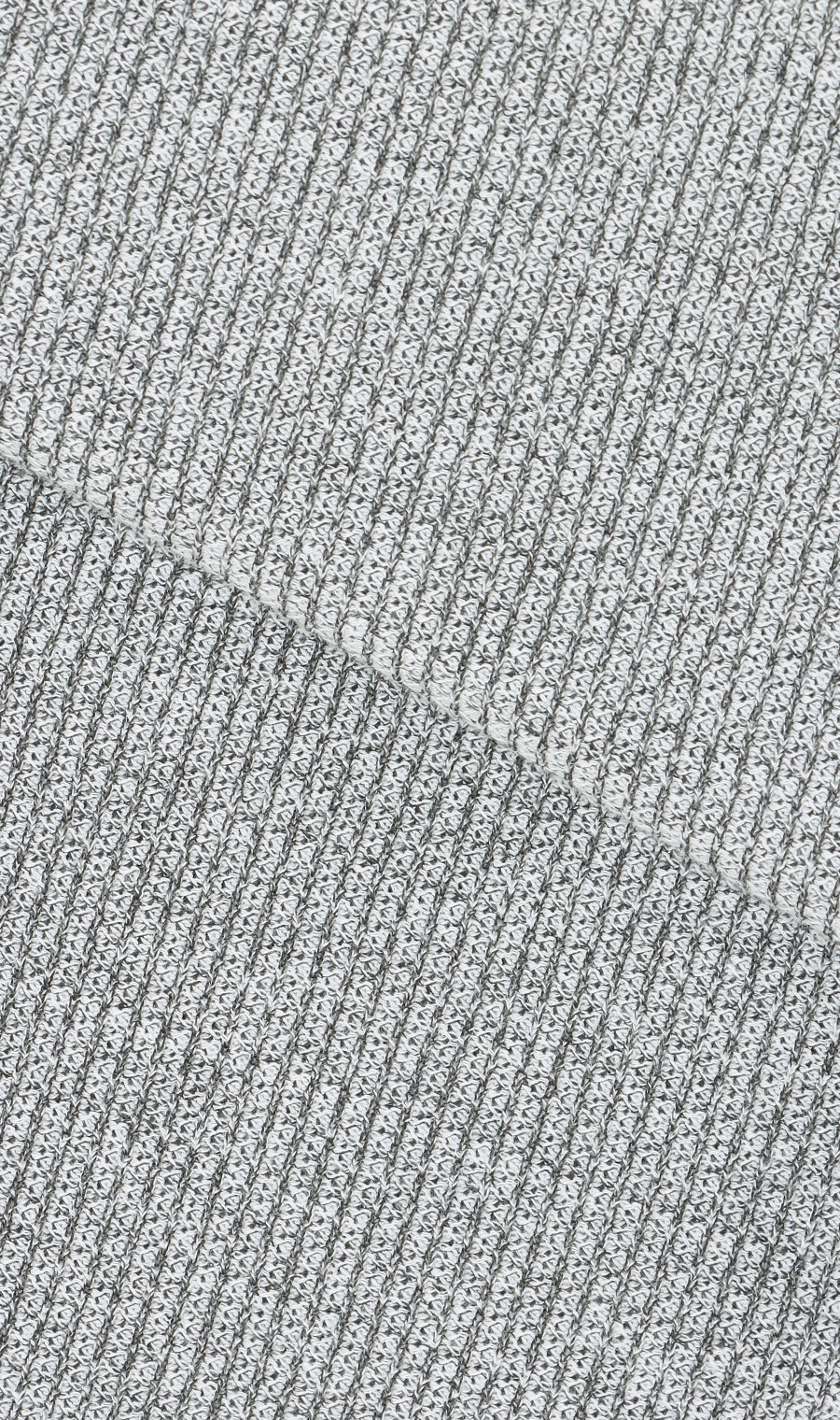 らくリッチ畔ワッフルフェイククルーネックTシャツ ライトグレー S