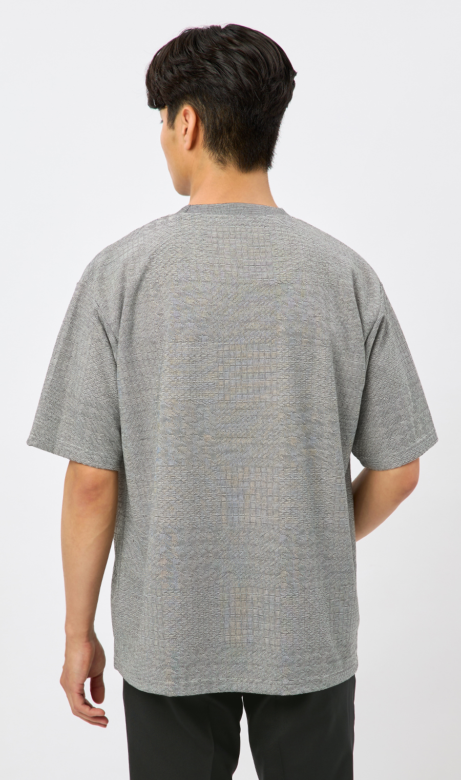 【男女兼用】らくリッチメクラジマボーダーTシャツ グレー S