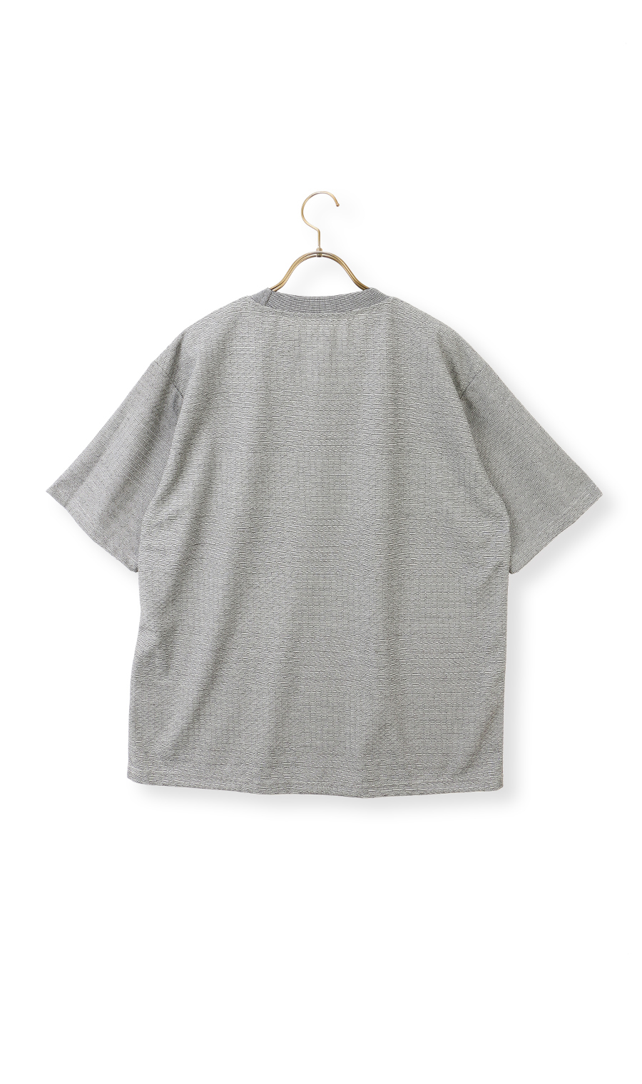 【男女兼用】らくリッチメクラジマボーダーTシャツ グレー S