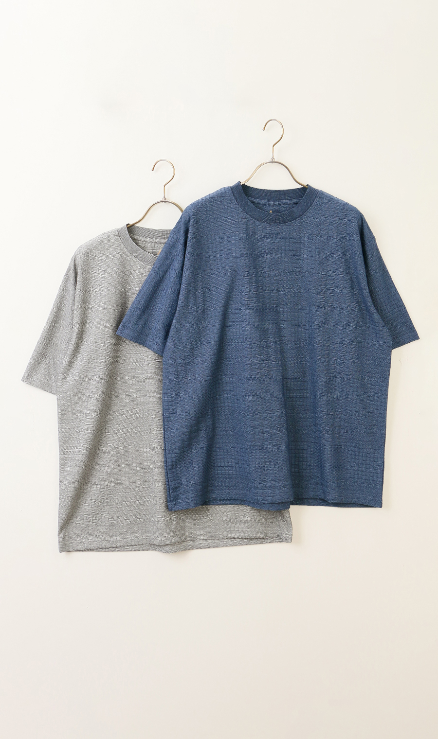 【男女兼用】らくリッチメクラジマボーダーTシャツ グレー S