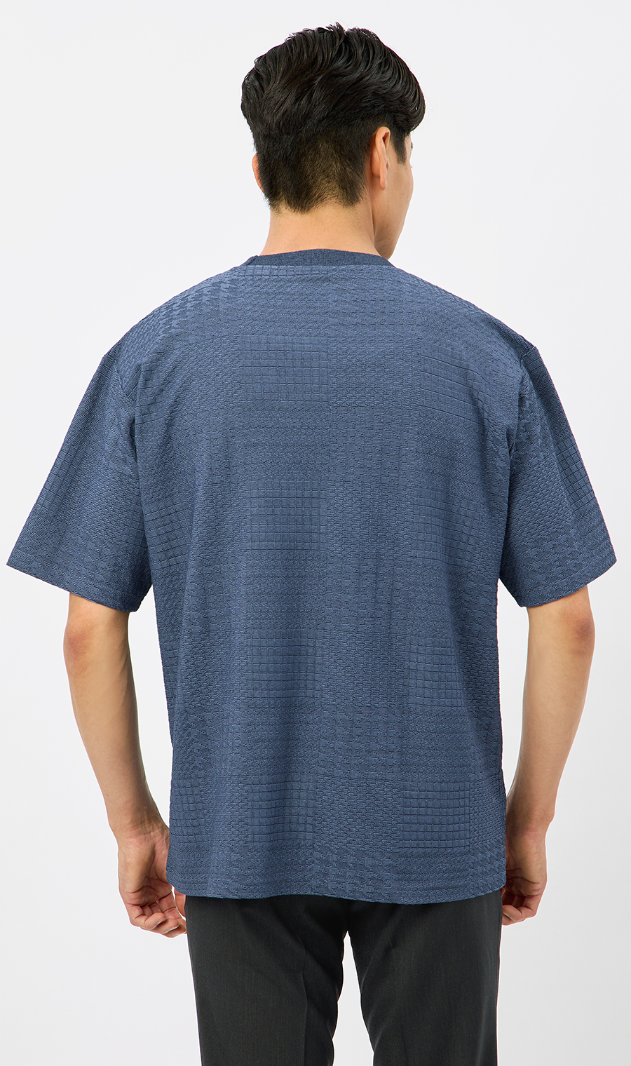 【男女兼用】らくリッチメクラジマボーダーTシャツ ブルー M