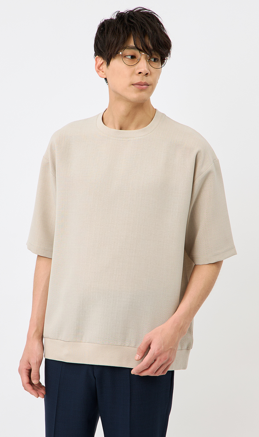 【アオヤマ　テル】 男女兼用】らくリッチ麻ライクTシャツ (8001159-31